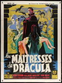 1s605 BRIDES OF DRACULA French 1p R1960s Terence Fisher, Hammer horror, cool Koutachy vampire art!