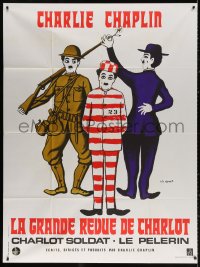 1s621 CHAPLIN REVUE French 1p R1973 Charlie comedy compilation, great art by Leo Kouper & Boumendil!
