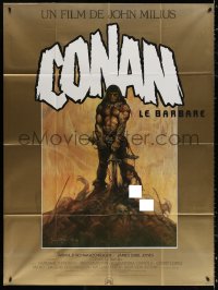 1s634 CONAN THE BARBARIAN French 1p 1982 classic Frank Frazetta art from his paperback book cover!