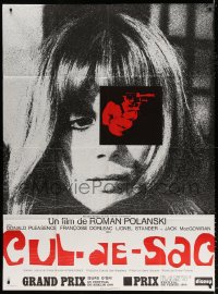 1s644 CUL-DE-SAC French 1p R1970s Roman Polanski crime comedy, wonderful art by Jan Lenica!