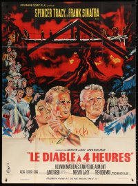 1s657 DEVIL AT 4 O'CLOCK French 1p 1961 art of Spencer Tracy, Frank Sinatra & volcano erupting!
