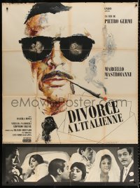 1s660 DIVORCE - ITALIAN STYLE French 1p 1962 Divorzio all'Italiana, Mastroianni, Ferracci art, rare!