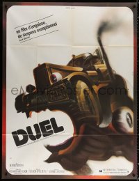 1s669 DUEL French 1p 1973 Steven Spielberg, wacky different killer vehicle art by Landi!