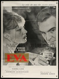 1s677 EVA style A French 1p 1962 directed by Joseph Losey, c/u of Jeanne Moreau & Stanley Baker!