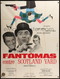 1s683 FANTOMAS AGAINST SCOTLAND YARD French 1p 1967 Marais, De Funes, Demongeot, wacky Rau art!