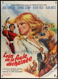 1s684 FAR FROM THE MADDING CROWD French 1p 1968 Mascii art of pretty Julie Christie & cast, rare!