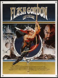 1s688 FLASH GORDON French 1p 1980 different art of Sam Jones & Max Von Sydow as Ming the Merciless!