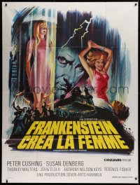 1s696 FRANKENSTEIN CREATED WOMAN French 1p 1967 Peter Cushing, Susan Denberg, different horror art!