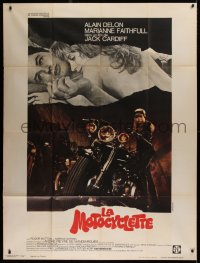 1s709 GIRL ON A MOTORCYCLE French 1p 1968 sexy biker Marianne Faithfull is Naked Under Leather!