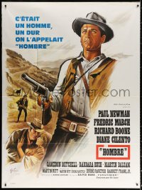 1s738 HOMBRE French 1p 1966 Martin Ritt, completely different art of Paul Newman by Boris Grinsson!