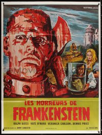 1s741 HORROR OF FRANKENSTEIN French 1p 1972 Hammer horror, cool different monster art by Belinsky!