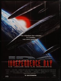 1s752 INDEPENDENCE DAY advance French 1p 1996 great image of enormous alien ships over Earth!
