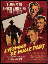 1s760 JUBAL French 1p 1956 different art of cowboys Glenn Ford, Ernest Borgnine & Rod Steiger!