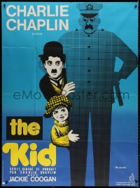 1s765 KID French 1p R1970s different Leo Kouper artwork of Charlie Chaplin & Jackie Coogan!