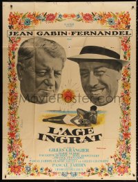 1s775 L'AGE INGRAT French 1p 1964 Jean Gabin & Fernandel, flower art by Rene Ferracci!