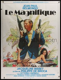 1s788 LE MAGNIFIQUE French 1p 1976 sexy Jacqueline Bisset & Jean-Paul Belmondo, Ferracci art!