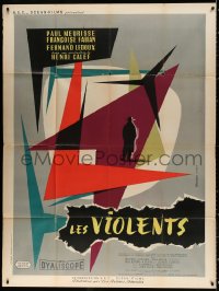 1s797 LES VIOLENTS French 1p 1957 cool geometric design artwork by Andre Bertrand!