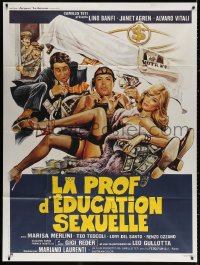 1s778 L'ONOREVOLE CON L'AMANTE SOTTO IL LETTO French 1p 1982 sexy crime art by Enzo Sciotti!