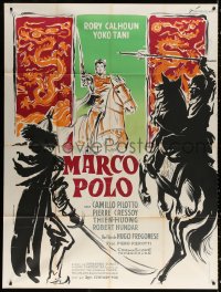 1s826 MARCO POLO French 1p 1962 cool different art of Rory Calhoun on horse by Boris Grinsson!