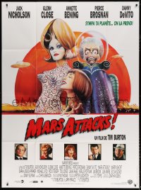 1s829 MARS ATTACKS! French 1p 1996 directed by Tim Burton, wacky sci-fi art by Philip Castle!