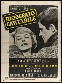 1s837 MODERATO CANTABILE French 1p 1960 great close up of Jeanne Moreau & Jean-Paul Belmondo!