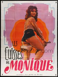 1s840 MONIQUE MEIN HEISSER SCHOSS French 1p 1981 sexy woman in short shorts on bike, Belinsky art!