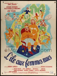 1s851 NAKED IN THE WIND French 1p 1953 Henri Lepage's L'ile aux femmes nues, art by Guy Gerard Noel!