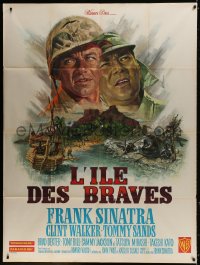 1s859 NONE BUT THE BRAVE French 1p 1965 Frank Sinatra, Tatsuya Mihashi, different art by Mascii!