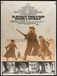 1s867 ONCE UPON A TIME IN THE WEST French 1p R1970s Leone, art of Cardinale, Fonda, Bronson & Robards!