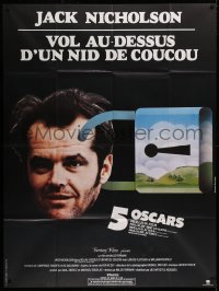 1s868 ONE FLEW OVER THE CUCKOO'S NEST French 1p R1970s different art of Nicholson, Forman classic!