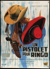 1s882 PISTOL FOR RINGO French 1p 1966 cool different spaghetti western art by Guy Gerard Noel!