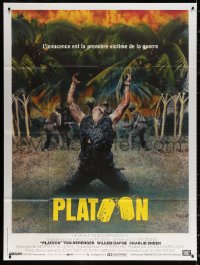 1s883 PLATOON French 1p 1986 Oliver Stone, Vietnam War, Willem Dafoe shot in iconic scene!