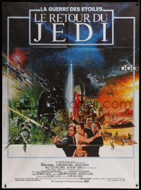 1s909 RETURN OF THE JEDI French 1p 1983 George Lucas classic, different montage art by Michel Jouin