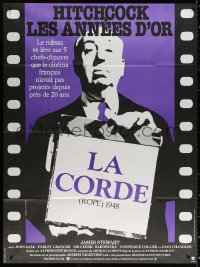 1s912 ROPE French 1p R1984 great image of director Alfred Hitchcock holding clapboard!