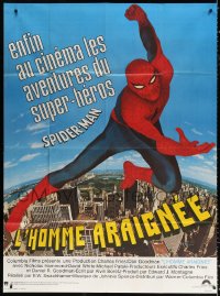 1s933 SPIDER-MAN French 1p 1978 Marvel Comic, great image of Nicholas Hammond as Spidey!