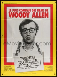 1s949 TAKE THE MONEY & RUN French 1p R1970s wacky Woody Allen mug shot in classic mockumentary!