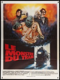 1s952 TERROR TRAIN French 1p 1981 different Larkin art with monsters attacking sexy sorority girl!