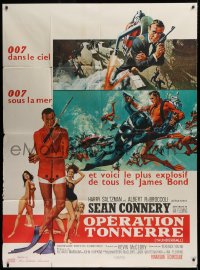 1s957 THUNDERBALL French 1p 1965 McGinnis & McCarthy art of Connery as James Bond, first release!