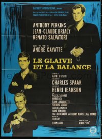 1s969 TWO ARE GUILTY style B French 1p 1964 Le Glaive et la balance, Anthony Perkins, Rau art!