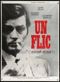 1s974 UN FLIC French 1p 1972 Jean-Pierre Melville's Un Flic, close up of smoking Alain Delon!