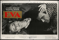 1s541 EVA French 2p 1962 Joseph Losey, great close up of pretty Jeanne Moreau & Stanley Baker!