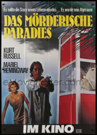 1s127 MEAN SEASON teaser German 2p 1985 art of Mariel Hemingway & Kurt Russell by phone booth!