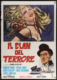 1s448 COMEDY OF TERRORS Italian 1p 1970 different Mos art of Vincent Price & sexy girl strangled!