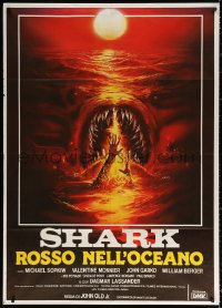 1s456 DEVIL FISH Italian 1p 1984 Lamberto Bava's Shark: Rosso nell'oceano, monster art by Sciotti!