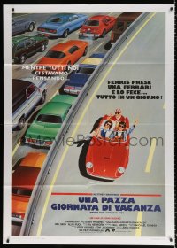 1s461 FERRIS BUELLER'S DAY OFF Italian 1p 1987 best different art of Broderick & friends in Ferrari!