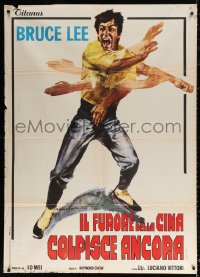 1s465 FISTS OF FURY Italian 1p R1980s best artwork of Bruce Lee in action by Averado Ciriello!