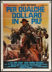 1s466 FOR A FEW DOLLARS MORE Italian 1p R1980s different art of Eastwood on stagecoach by Ciriello!
