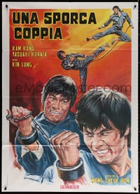 1s470 GOLD SNATCHERS Italian 1p 1973 great kung fu artwork of men chained together!