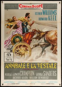 1s481 JUPITER'S DARLING Italian 1p 1955 Ciriello art of Esther Williams & Howard Keel on chariot!
