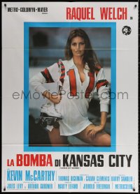 1s482 KANSAS CITY BOMBER Italian 1p 1973 super sexy Raquel Welch wearing jersey & not much else!